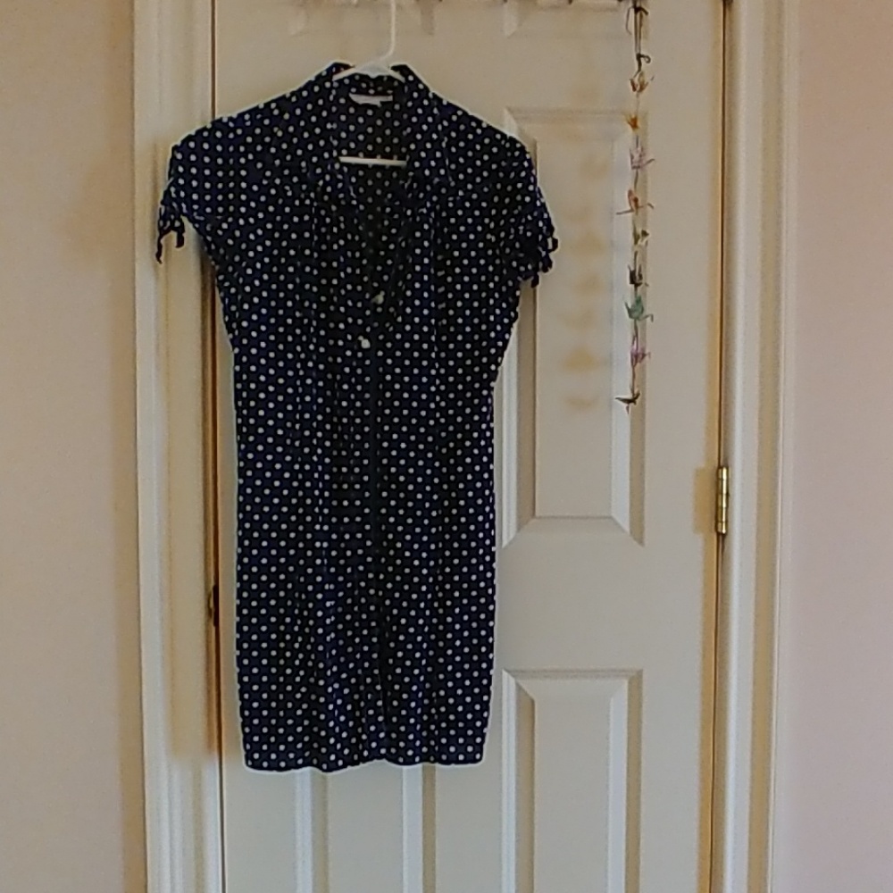 Sweet polka dot button down dress